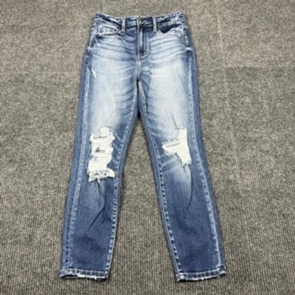 KanCan Signature High Rise Distressed Skinny Jeans VBK1542A Blue Size 26
